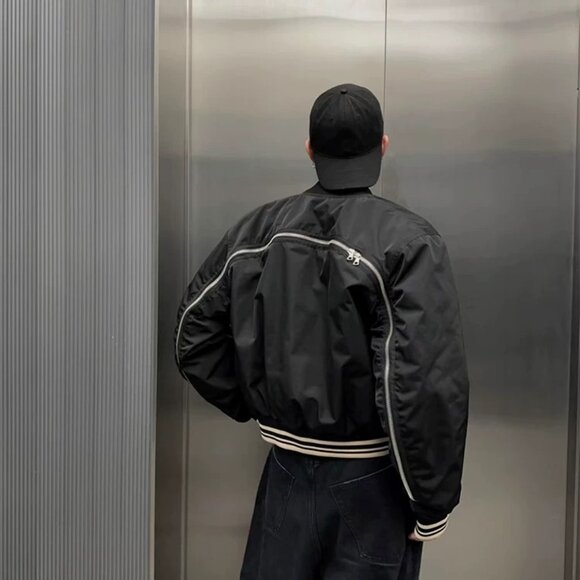 Dries Van Noten back zip-up cropped jacket